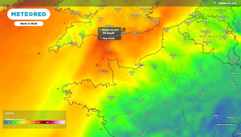 Un vent soutenu ce mardi le long de la Manche.