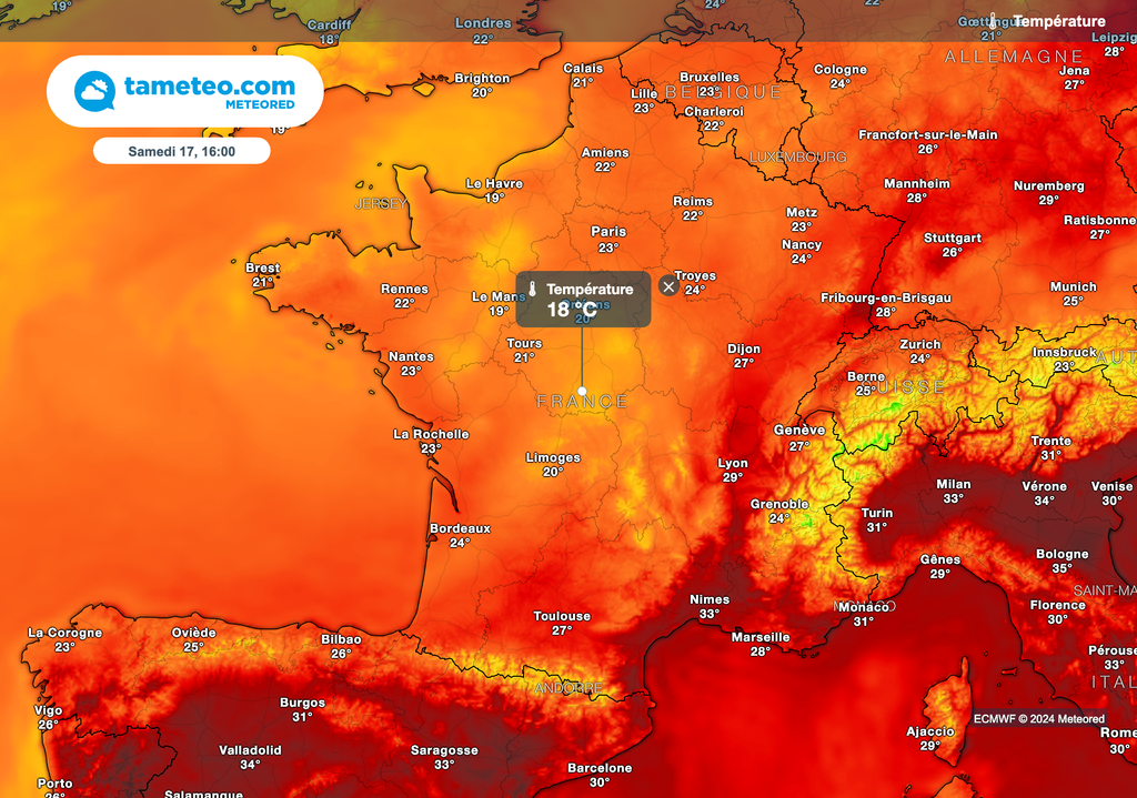 Températures fraîches sous les pluies de la perturbation ce samedi 17 août 2024. Températures fraîches sous les pluies de la perturbation ce samedi 17 août 2024.