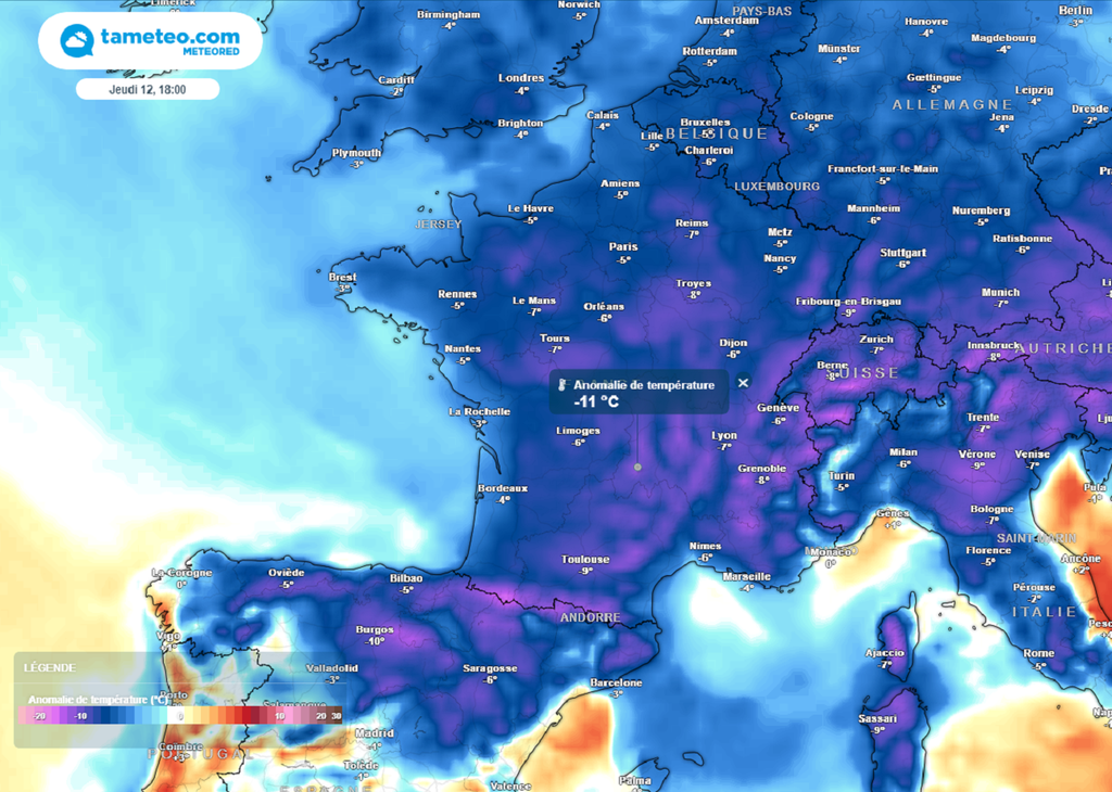 Jeudi après-midi, les températures seront situées jusqu'à 10°C en dessous des normales de saison ! Jeudi après-midi, les températures seront situées jusqu'à 10°C en dessous des normales de saison !