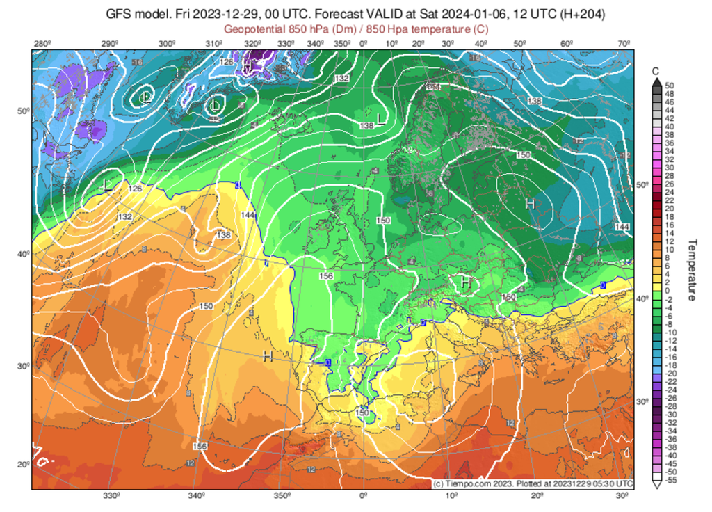 Ce n'est qu'après le 6-8 janvier qu'un refroidissement assez sensible pourrait s'observer.