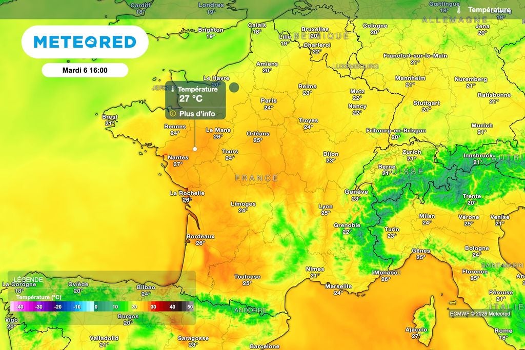 Encore des températures pleinement estivales ce mardi après-midi ! Encore des températures pleinement estivales ce mardi après-midi !