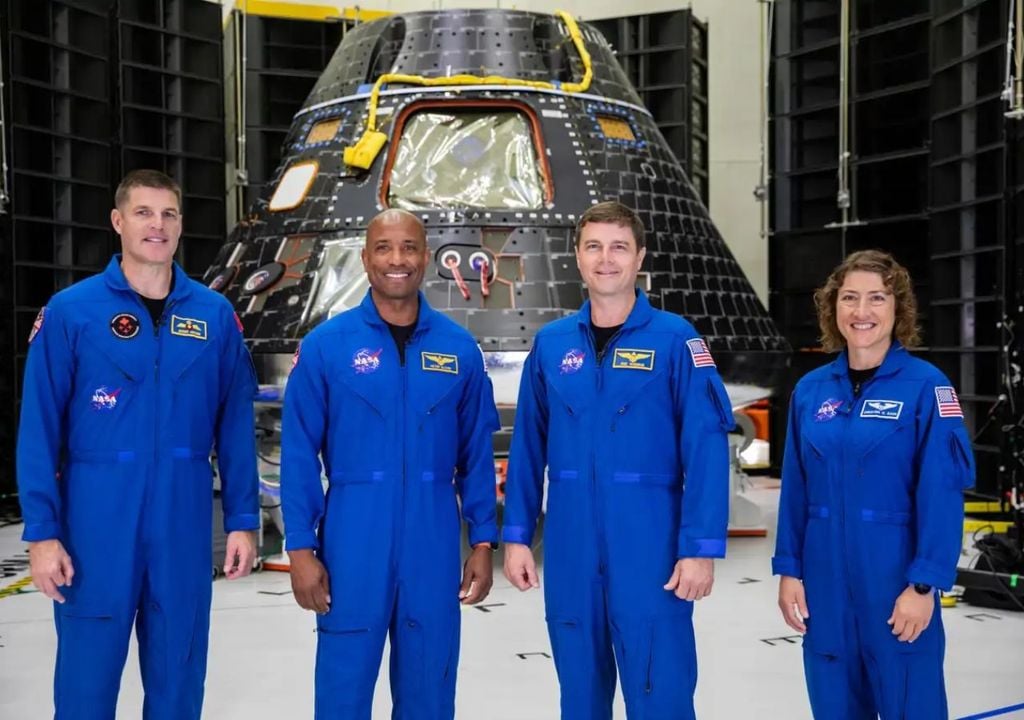Estos son los cuatro astronautas que integrarán la misión Artemis II, con próximo despegue hacia la Luna. Crédito: NASA