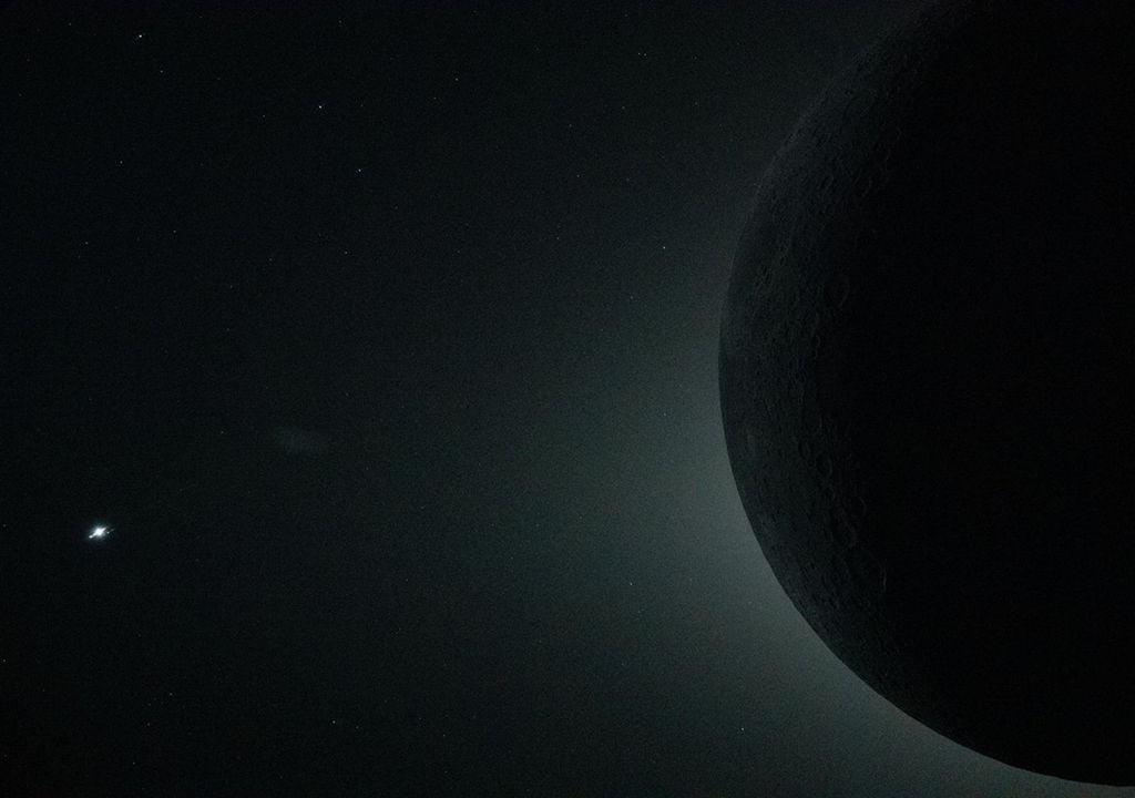 Eclipse solar total visto el 6 de abril de 2026 por la tripulación, luego de pasar por el lado oculto de la Luna. Créditos: NASA