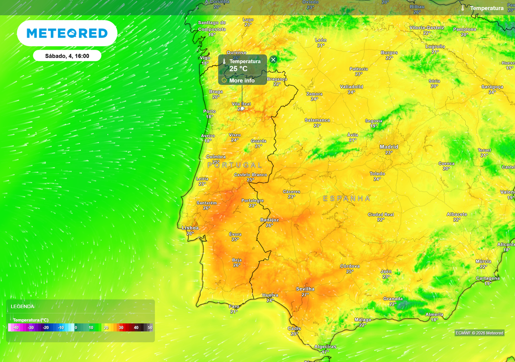 Sábado, dia 4 de abril poderá ser um dos dias mais quentes da semana, com valores iguais ou superiores a 25 ºC em várias cidades do país.