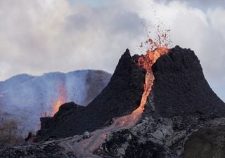 Curious clouds over Iceland formed by recent eruption