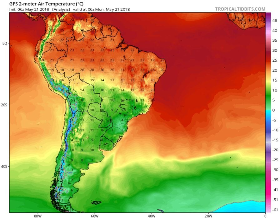 As ondas de frio no Brasil