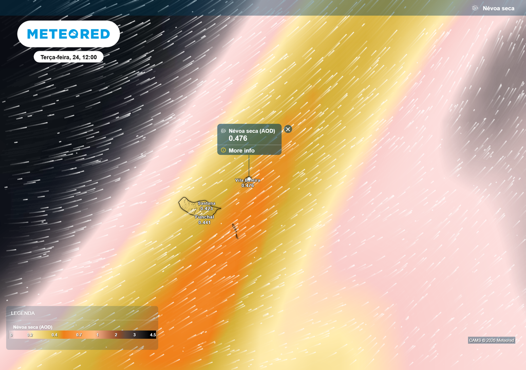 O arquipélago da Madeira também irá contar com a chegada das poeiras nos próximos dias.