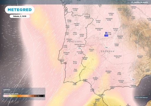 As poeiras do Saara v&atilde;o permanecer sobre Portugal at&eacute; &agrave; pr&oacute;xima ter&ccedil;a-feira, dia 8