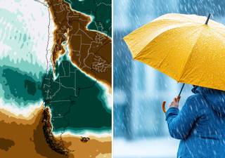 Así comienza la semana en Chile: sobre 50 mm de lluvia al sur, el centro atento al sistema frontal y norte con tormentas