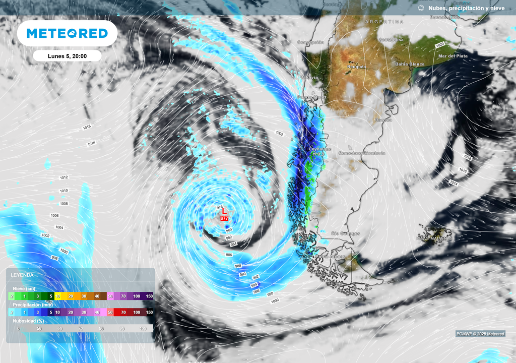 mapa de lluvias y nieve.