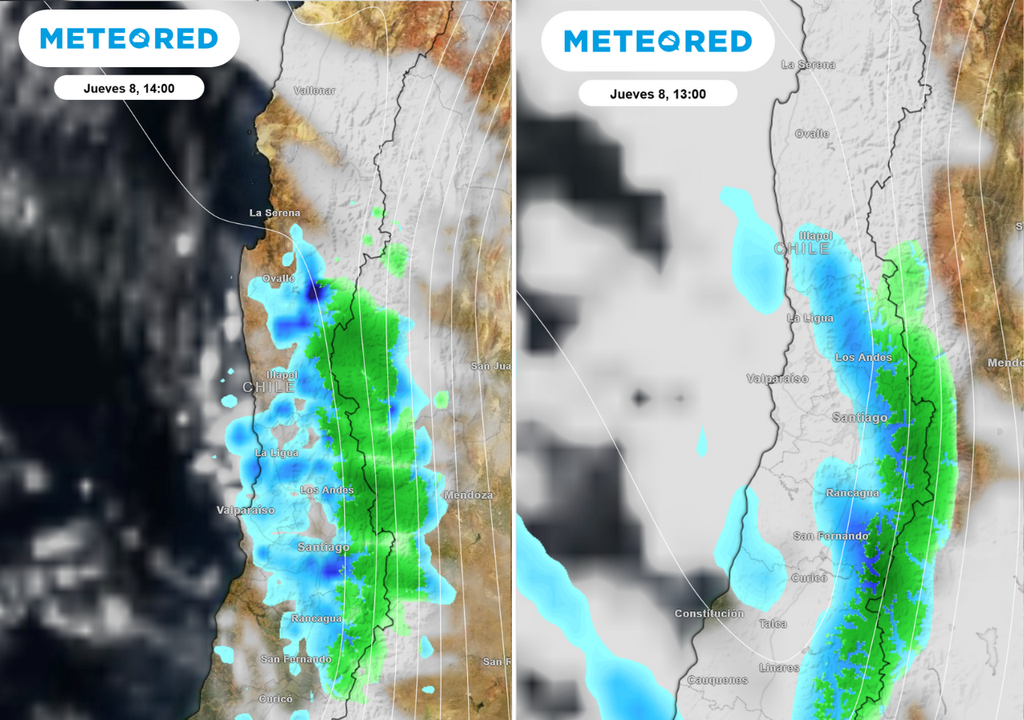 mapas de lluvia y nieve.