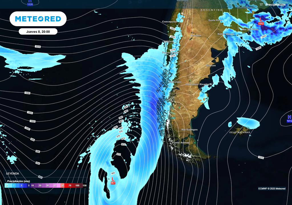 mapa de precipitación.