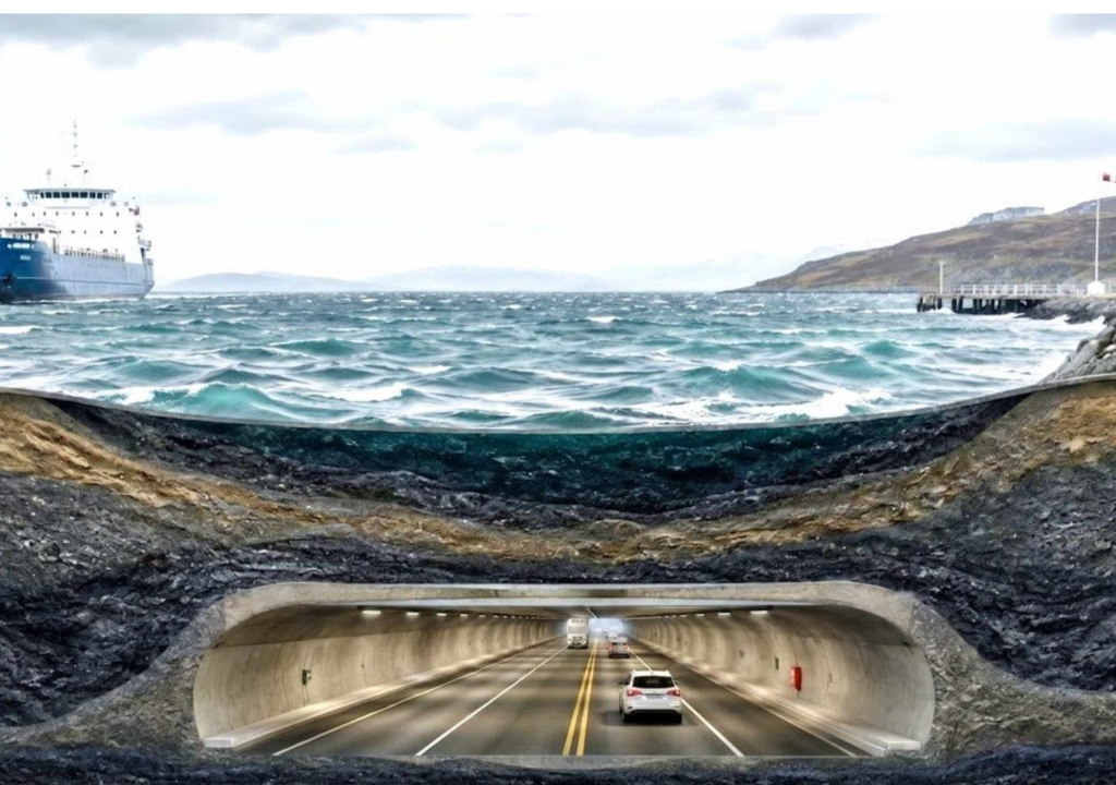 Túnel subacuático estrecho de Magallanes La iniciativa contempla un túnel de 3 metros de extensión, con un metro más de cada lado para integrar al camino ya existente. Foto: X @RealDerechaCL