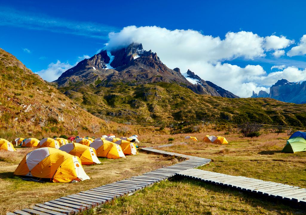 Campamento del Parque Nacional Torres del Paine. Campamento del Parque Nacional Torres del Paine.