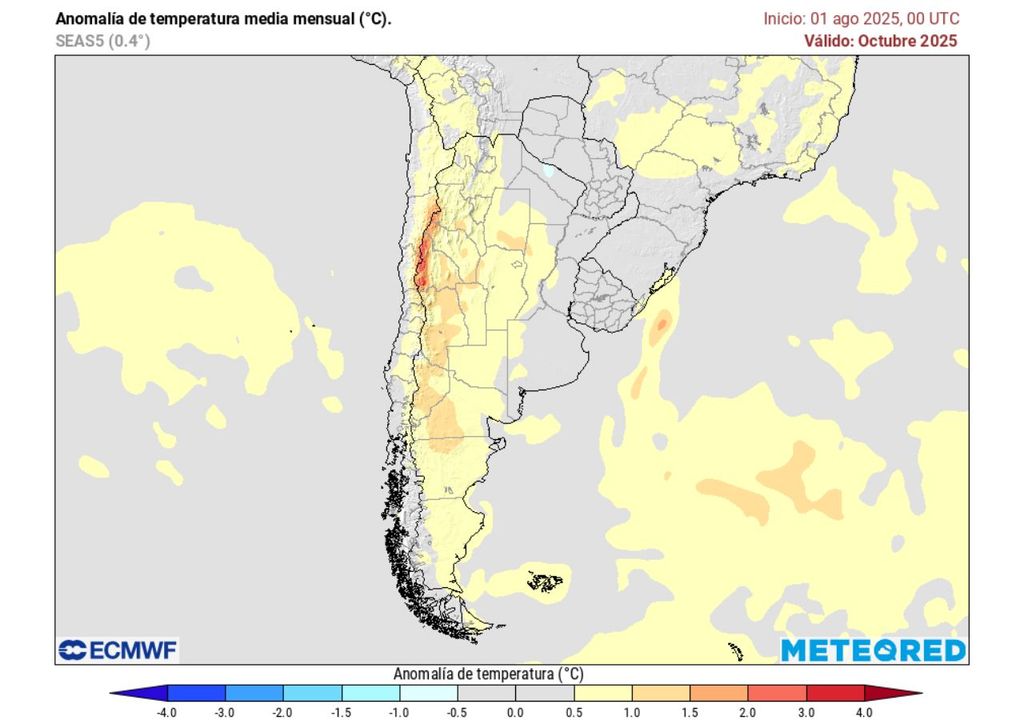 Pronóstico primavera 2025 en Chile, Meteored