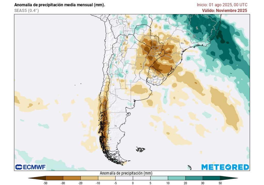 Pronóstico de primavera 2025 en Chile, Meteored