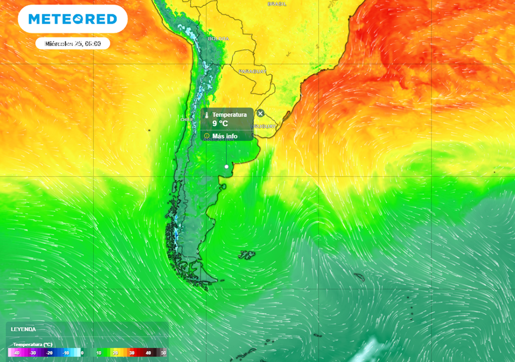 Temperaturas mínimas sub 10 °C para la mañana del miércoles en parte de Cuyo y sur de la región Pampeana Temperaturas mínimas sub 10 °C para la mañana del miércoles en parte de Cuyo y sur de la región Pampeana. Modelo: ECMWF