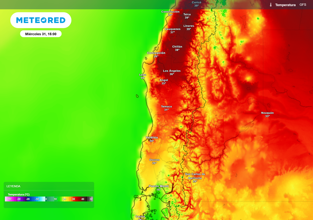mapa de temperatura.