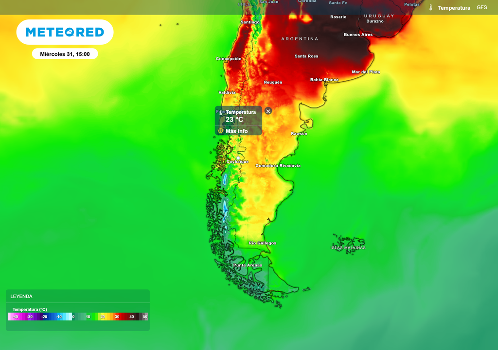 mapa de temperatura.