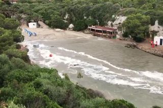 Así fue la potente rissaga de ayer en Menorca