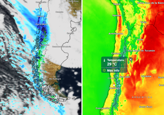 Así inicia la semana en Chile: calor en el norte y centro hasta 30 °C y sistema frontal con río atmosfércio en el sur