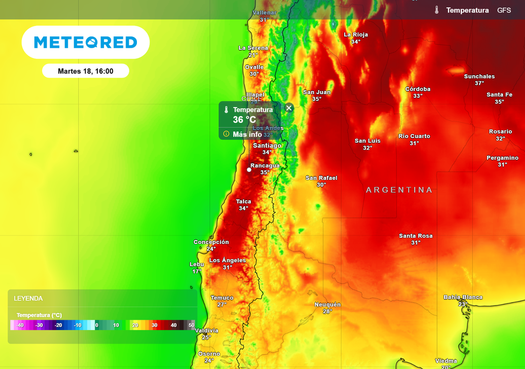 mapa de temperatura. mapa de temperatura.
