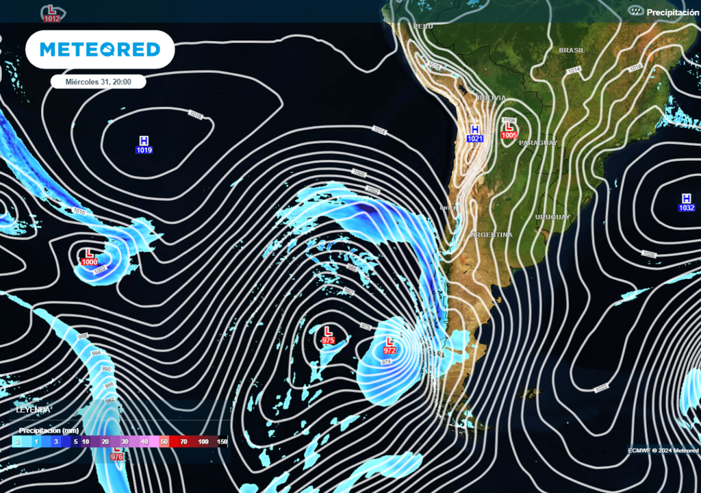 Mapa de precipitación. Mapa de precipitación.