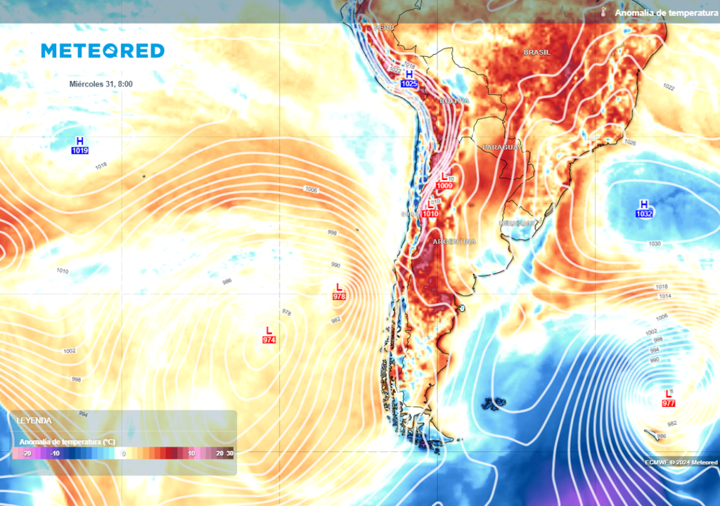 mapa de anomalías de temperatura. mapa de anomalías de temperatura.