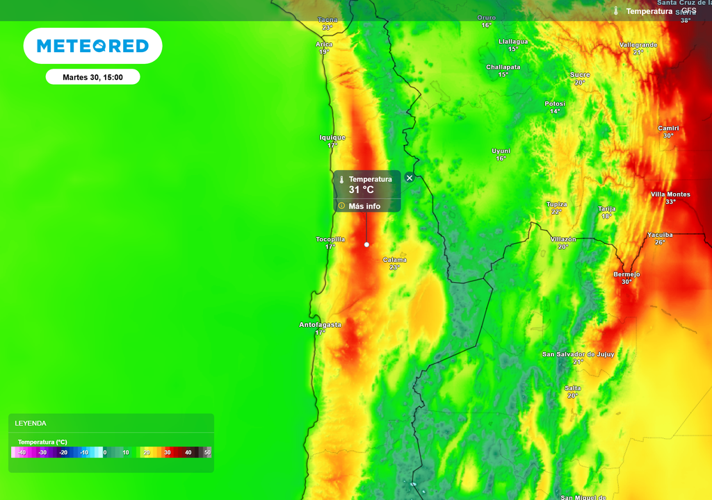 mapa de temperatura.