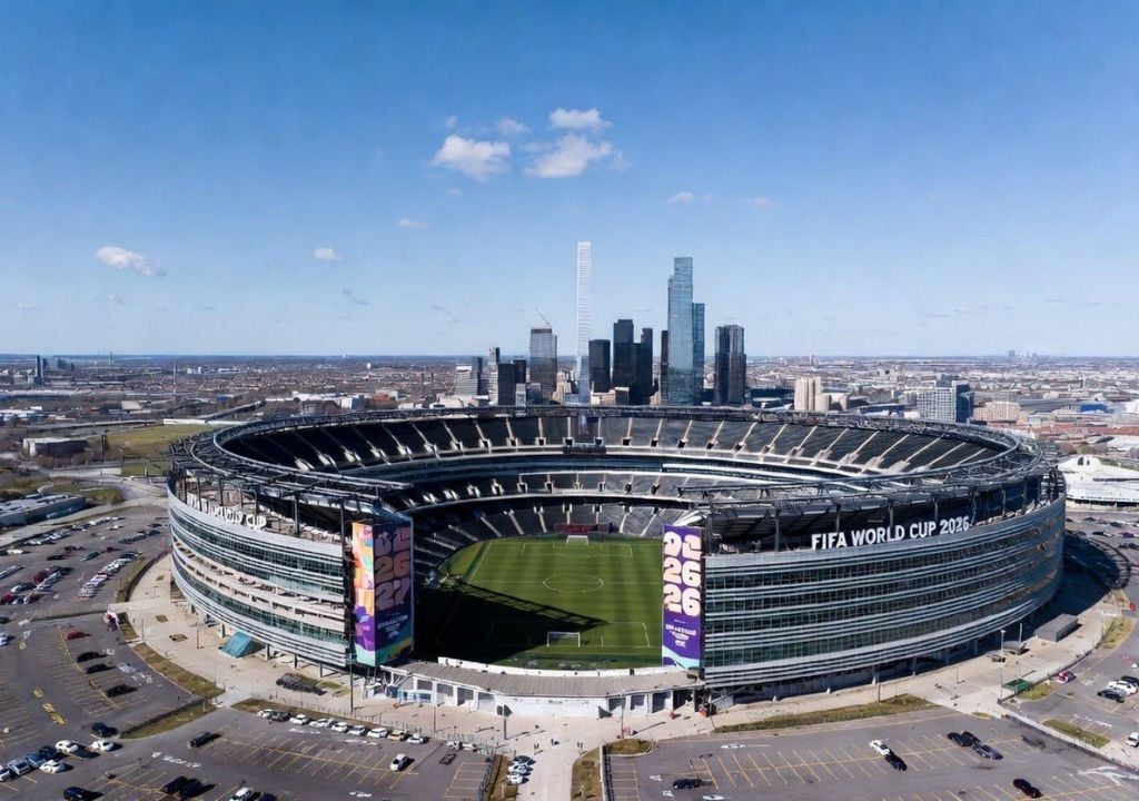ny El Estadio Nueva York Nueva Jersey es uno de los recintos anfitriones de EE. UU. para la Copa Mundial FIFA 2026 y el lugar elegido para disputar el partido final. Foto gentileza: @Akinbills en red social X.