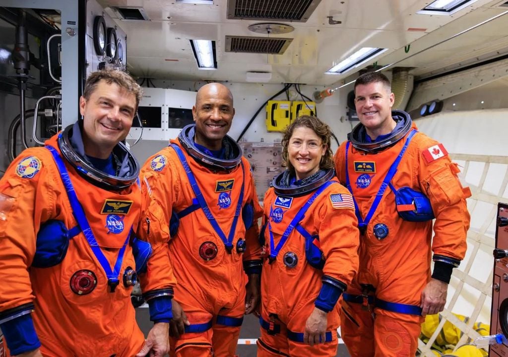 La misión Artemis II, integrada por Reid Wiseman, Victor Glover y Christina Koch, de la NASA, y Jeremy Hansen, de la Agencia Espacial Canadiense, protagonizará pronto el primer viaje tripulado a la Luna después del programa Apolo. Crédito: NASA