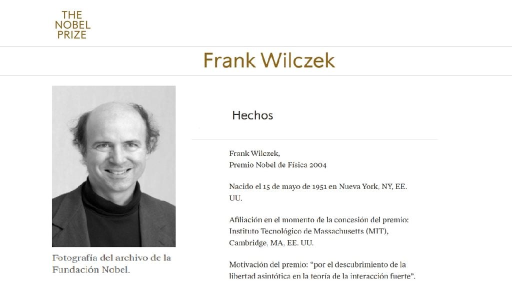 Frank Wilczek. Créditos: The Nobel Prize