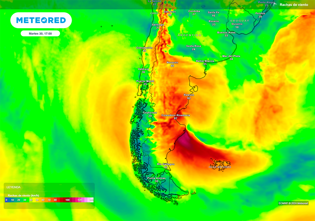Viento, Rafagas, Cordillera, Patagonia, Argentina