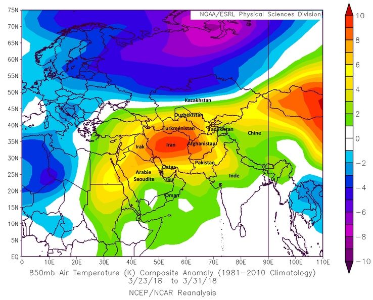 Asia: Muy Altas Temperaturas A Finales De Marzo De 2018 Y Récords Asociados Asia: Muy Altas Temperaturas A Finales De Marzo De 2018 Y Récords Asociados