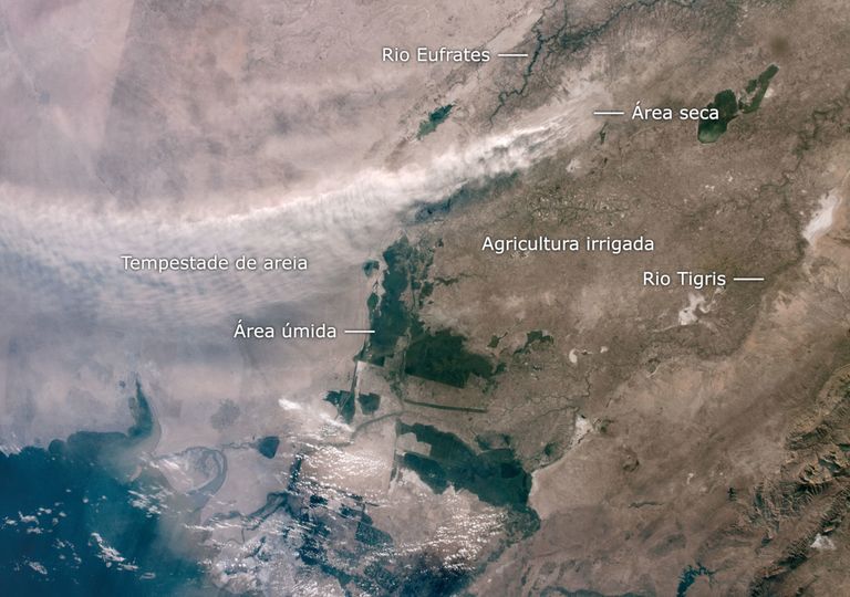 Astronauta captura imagens impressionantes de uma tempestade de areia Astronauta captura imagens impressionantes de uma tempestade de areia