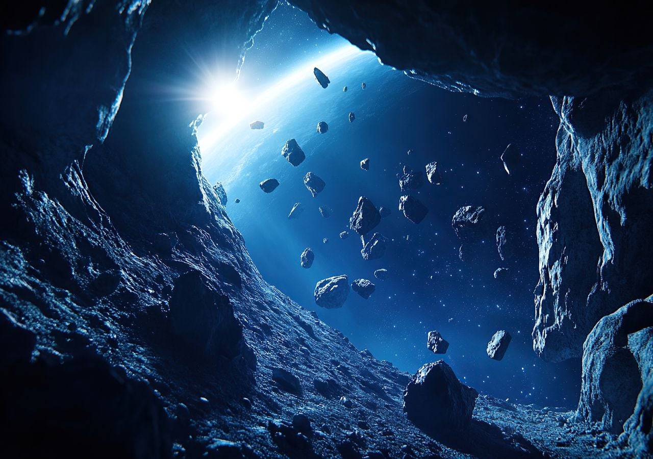 Es más probable que los asteroides pequeños golpeen la Tierra (Imagen creada por IA)
