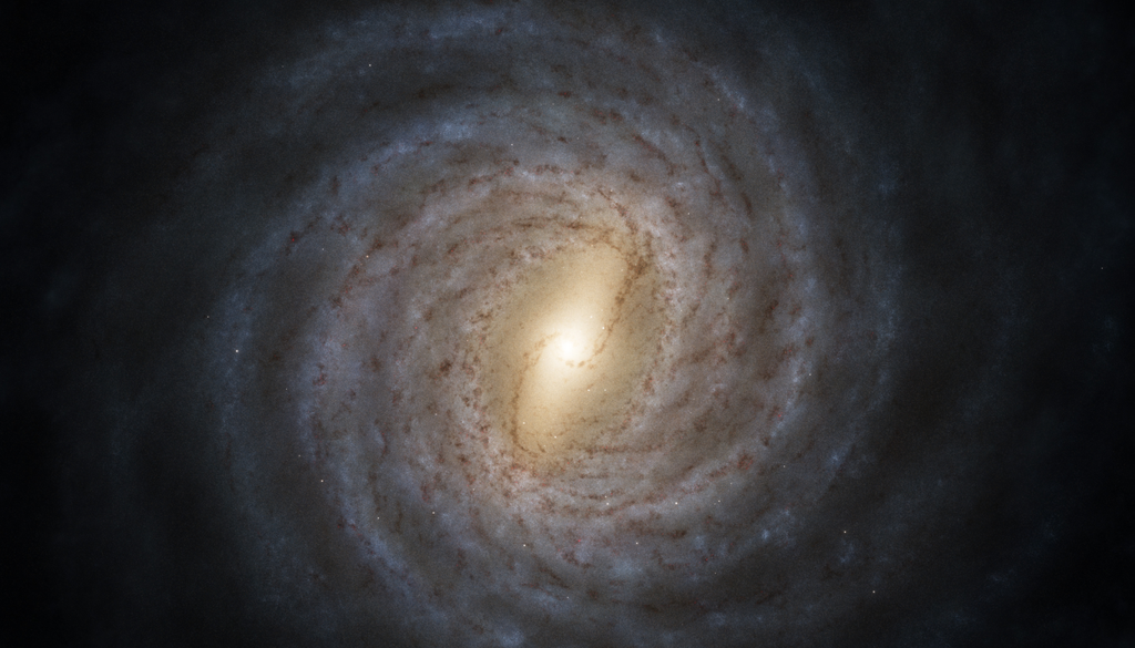 Novos estudos indicam que o limite do disco da Via Láctea está a cerca de 40 mil anos-luz do centro galáctico. Crédito: NASA