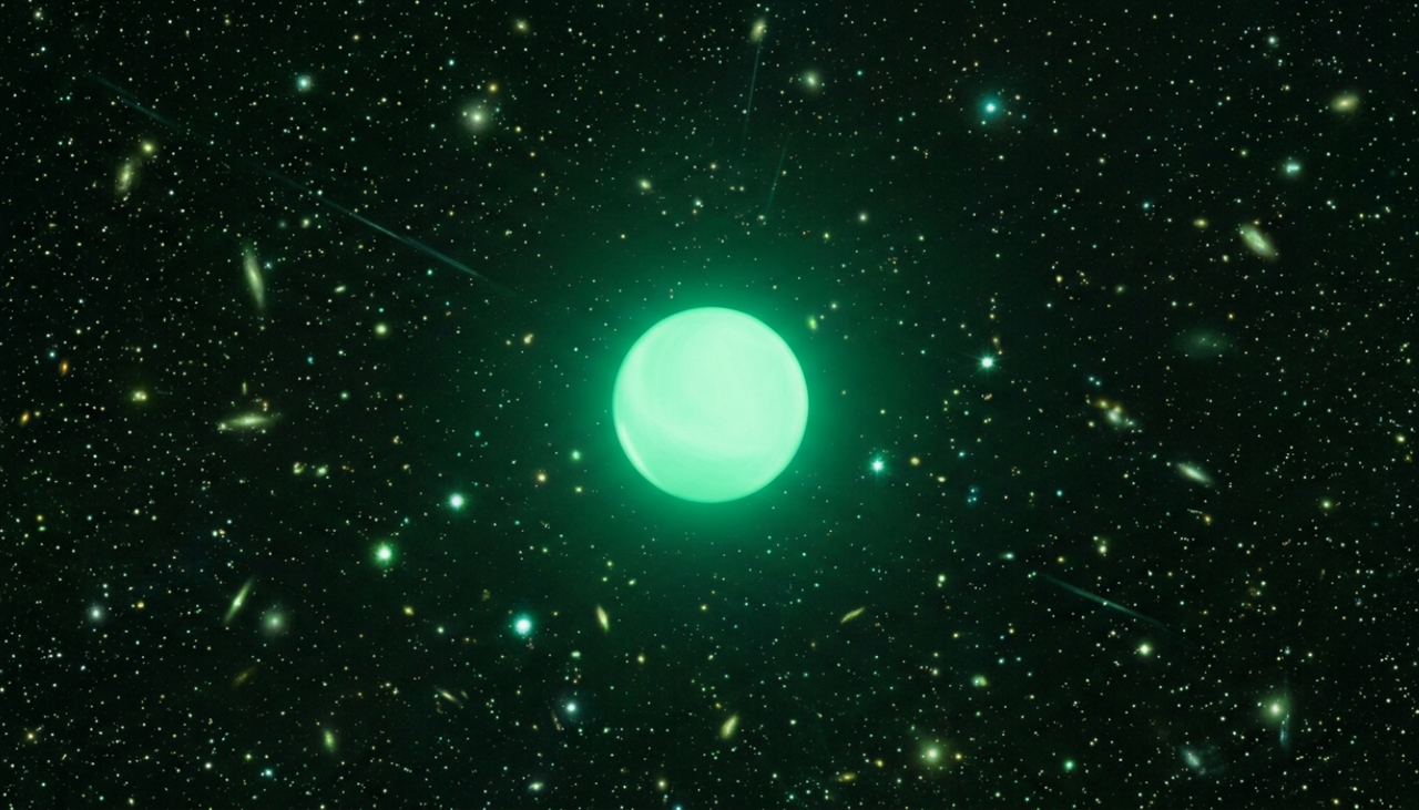 Astrônomos identificaram uma anã branca que pode parecer verde ao olho humano, uma cor incomum entre as estrelas.