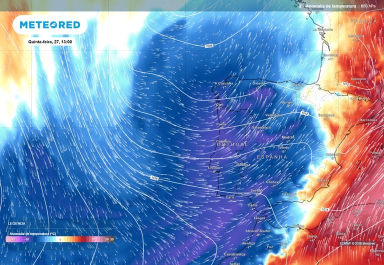 At&eacute; 12 &ordm;C abaixo do normal: ar polar deixar&aacute; estas 7 cidades de Portugal com m&aacute;ximas abaixo dos 20 &ordm;C na quinta-feira