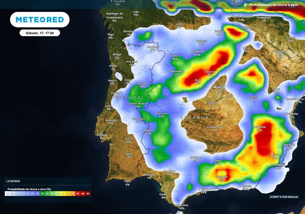 Ao longo das próximas horas a chuva poderá ocorrer em vários locais do país, devendo ser acompanhada de trovada, especialmente ao longo da faixa interior.
