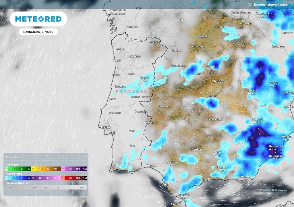 chuva prevista A tarde de sexta-feira poderá contar com chuva fraca e irregular nas regiões Centro e Sul do país.