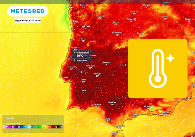 At&eacute; 39 &ordm;C no sul de Portugal: o pico de calor est&aacute; previsto para segunda-feira 14