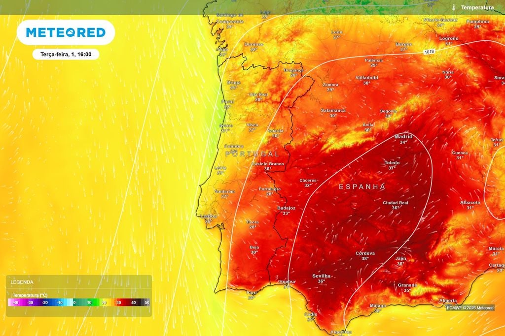 O calor começa a intensificar-se esta terça-feira Esta terça-feira já será marcada por uma subida das temperaturas, sobretudo no interior, embora os valores mais elevados deste episódio só sejam atingidos na quinta-feira.