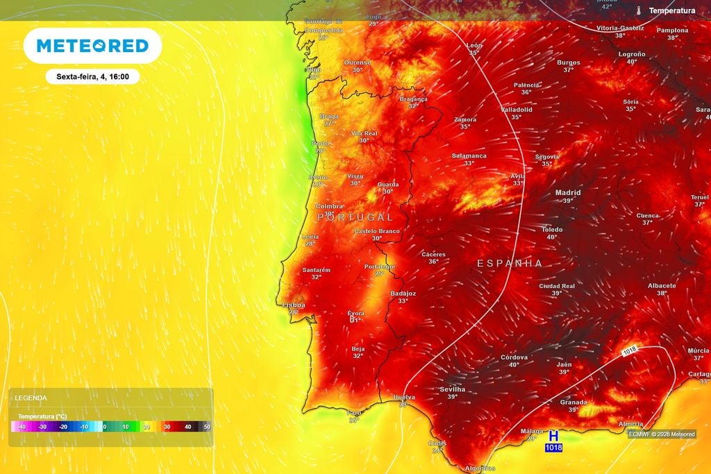 O calor dará tréguas já na sexta-feira Após o pico de quinta-feira, as temperaturas deverão descer significativamente na sexta, sobretudo no litoral e no Sul, com Évora a passar de 40 para cerca de 31 ºC.