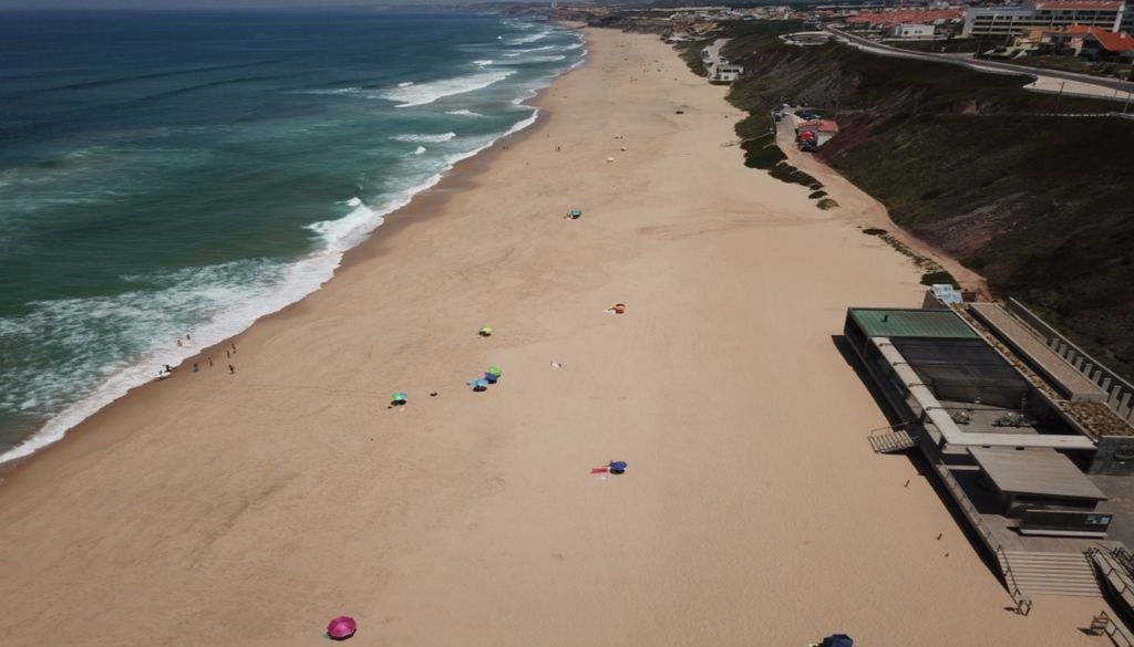 Praia da Física A Praia da Física, integrada na Praia de Santa Cruz, tem um areal amplo e extenso, percorrido por passadiços de madeira. Foto: Câmara Municipal de Torres Vedras