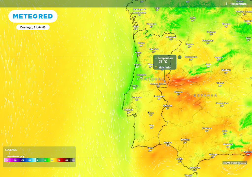 Este domingo, 21 de junho, o distrito de Castelo Branco poderá viver uma noite tórrida (quando a temperatura mínima não baixa dos 25 ºC).