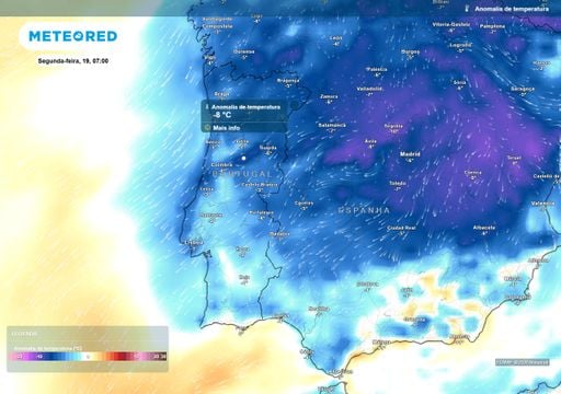 At&eacute; 8 &ordm;C abaixo da m&eacute;dia em Portugal Continental: anomalias t&eacute;rmicas negativas v&atilde;o regressar em breve