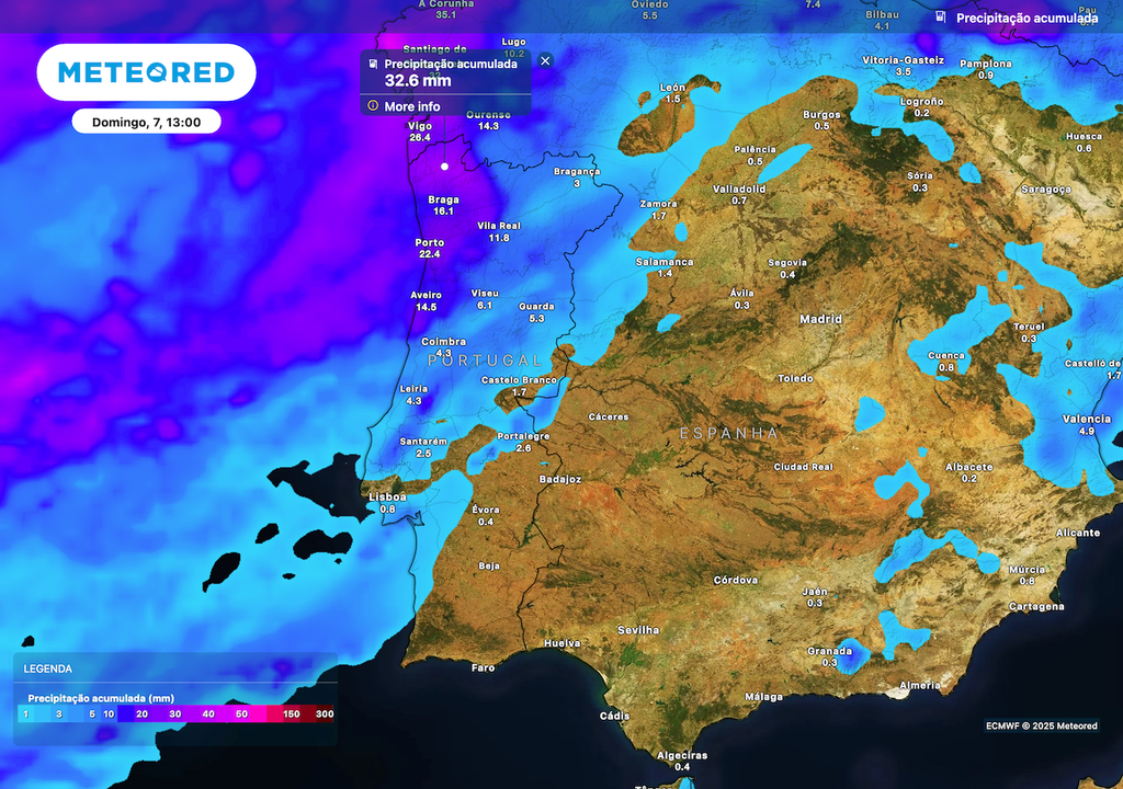33 mm de precipitação acumulada registados até domingo, dia 7 de setembro. 33 mm de precipitação acumulada registados até domingo, dia 7 de setembro.