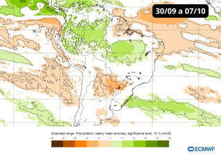 Atenção: Brasil Central pode receber as primeiras chuvas da primavera já na transição de setembro para outubro