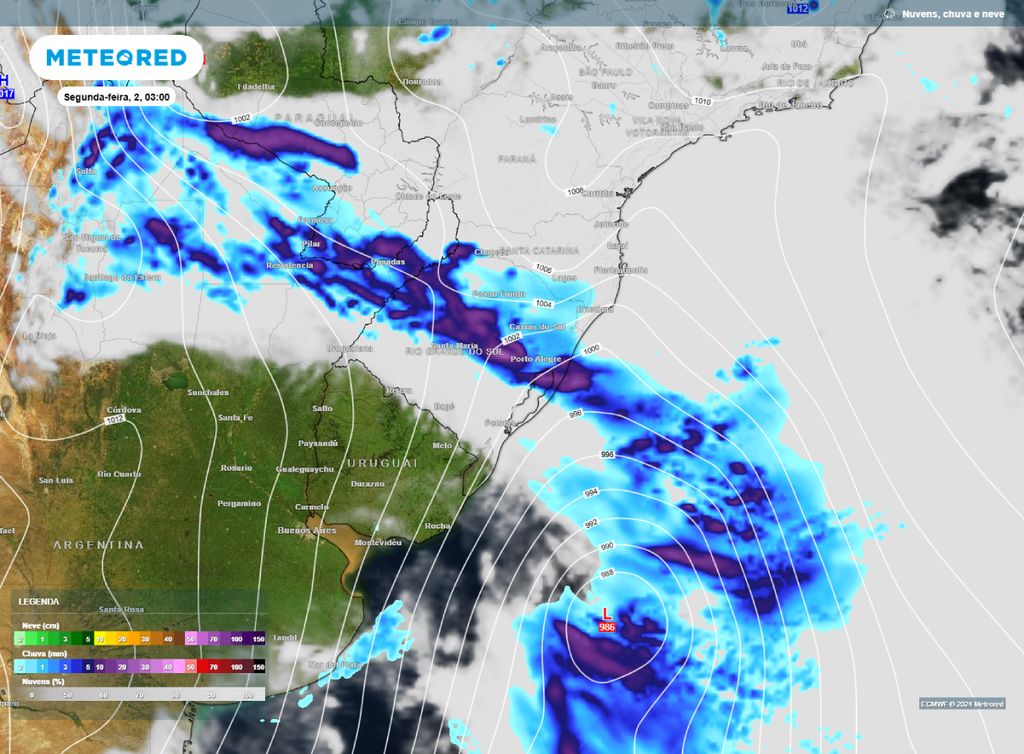 frente fria e tempo severo